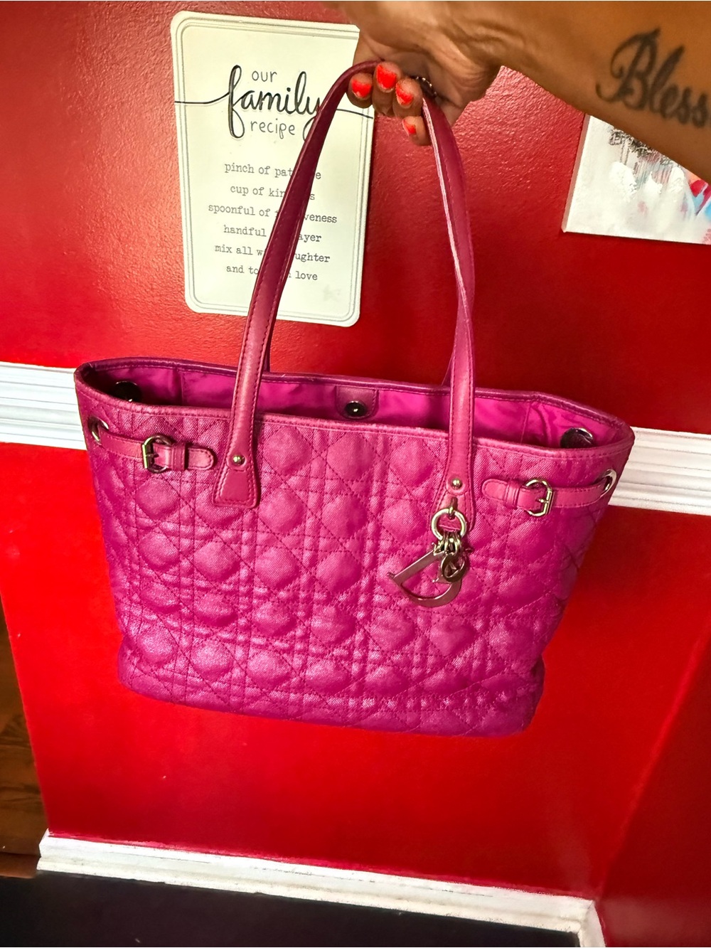 Dior Quilted Tote with Dior Charm